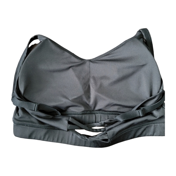Athletic Works Women's Core Active Lattice-Back Cami Sports Bra Size L Black - Picture 5 of 9